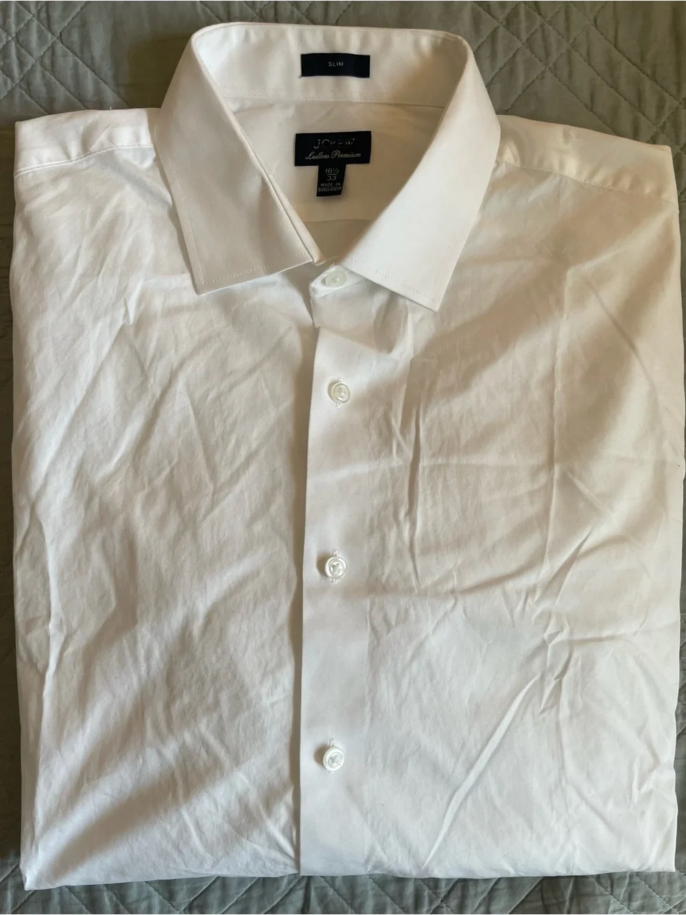 J. CREW Ludlow Premium fine cotton dress shirt in White 16.5/33 $148 BM493